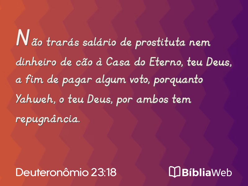 Deuteronômio 23:18 em imagem para compartilhar
