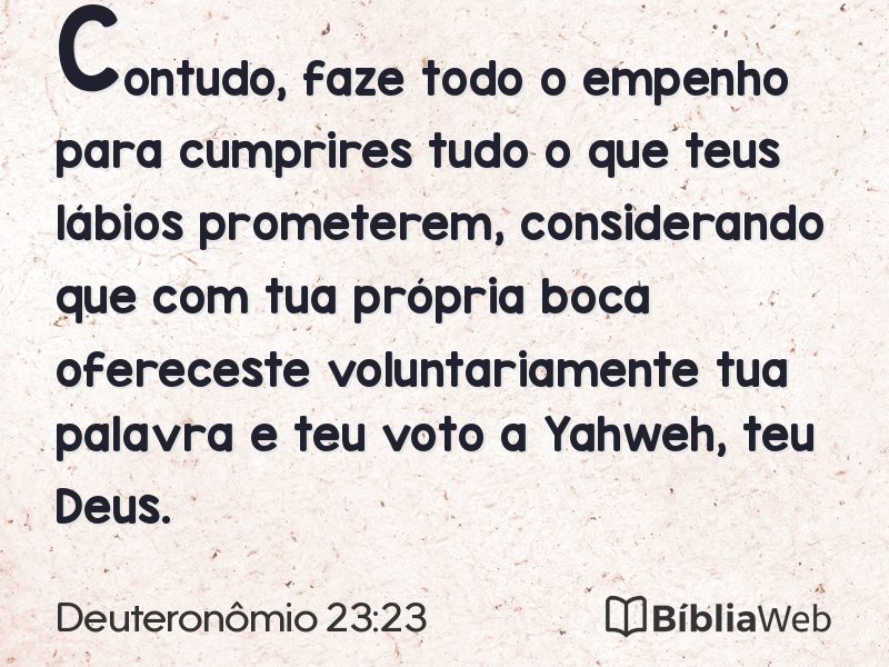 Deuteronômio 23:23 em imagem para compartilhar