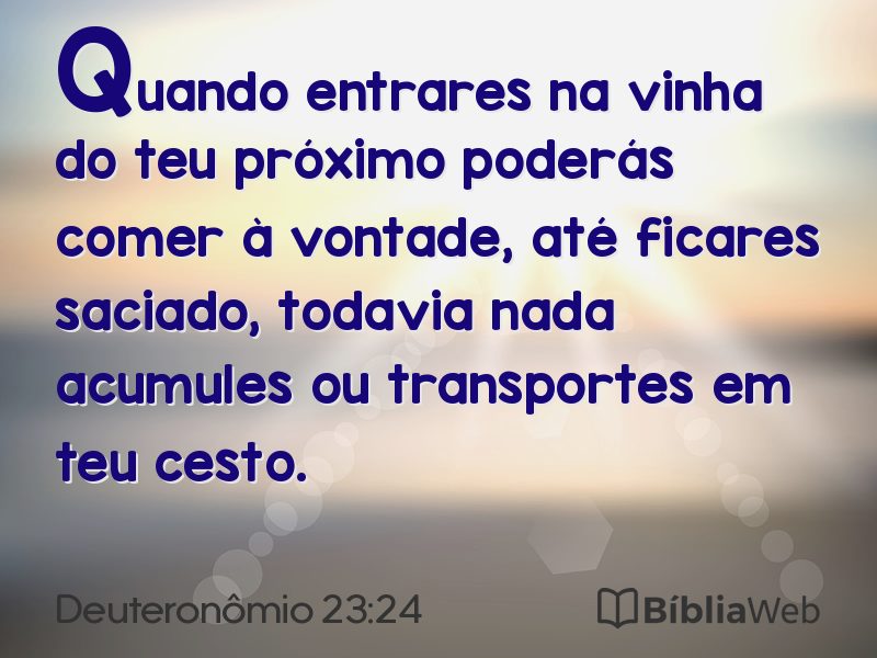 Deuteronômio 23:24 em imagem para compartilhar