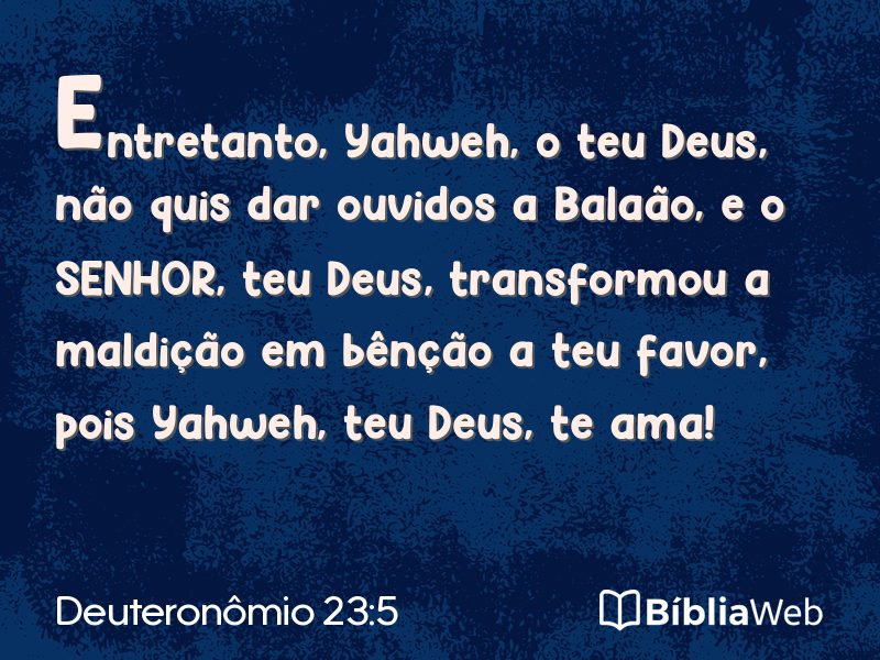 Deuteronômio 23:5 em imagem para compartilhar
