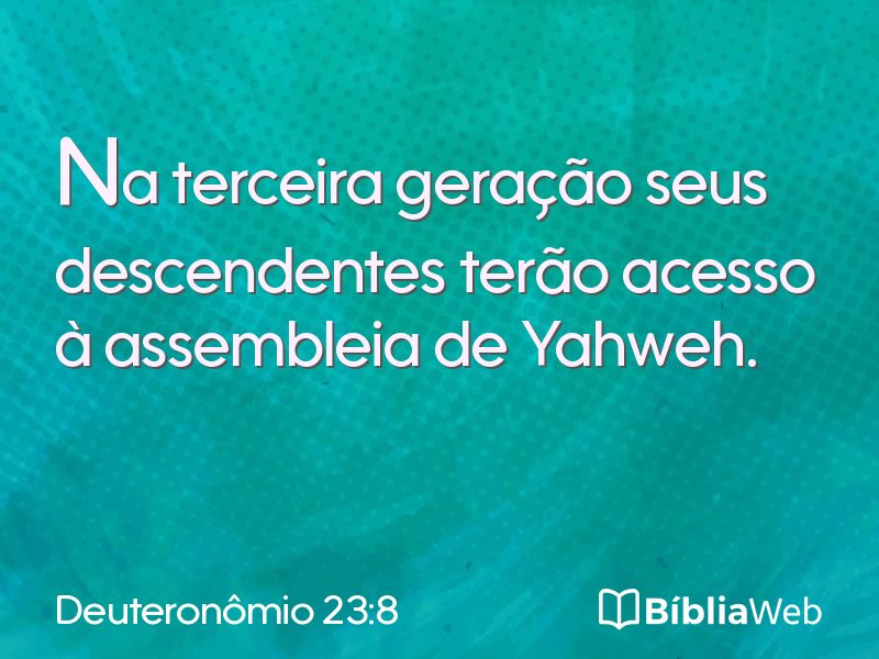 Deuteronômio 23:8 em imagem para compartilhar