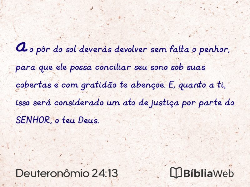 Deuteronômio 24:13 em imagem para compartilhar