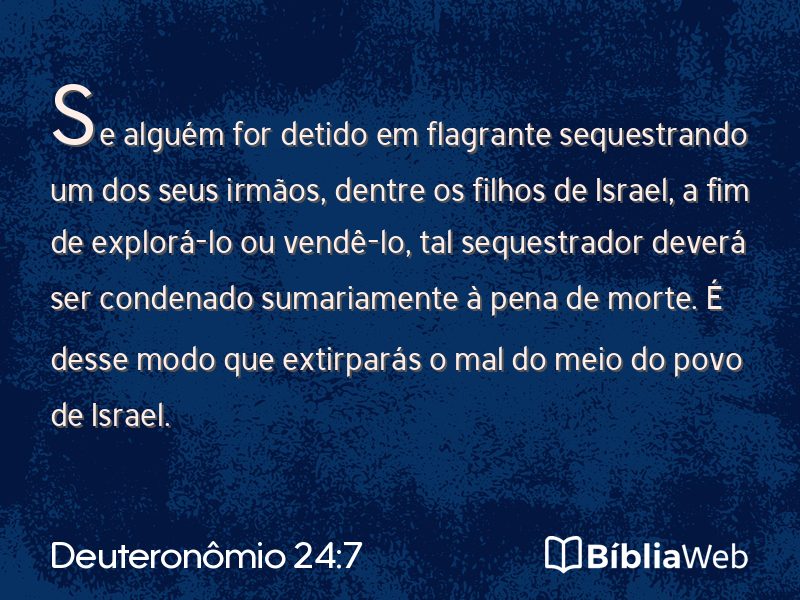 Deuteronômio 24:7 em imagem para compartilhar