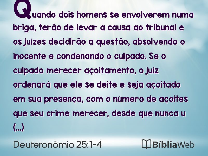 Deuteronômio 25:1-4 em imagem para compartilhar