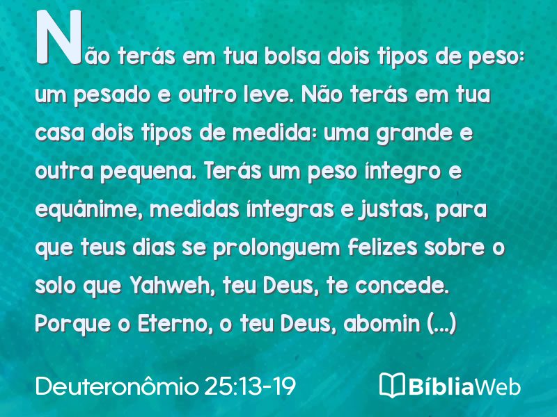 Deuteronômio 25:13-19 em imagem para compartilhar