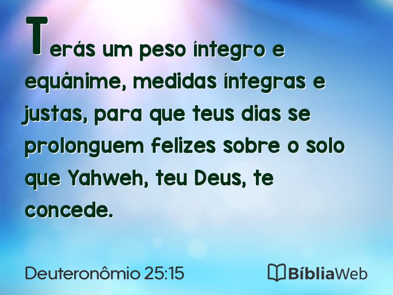 Deuteronômio 25:15 em imagem para compartilhar