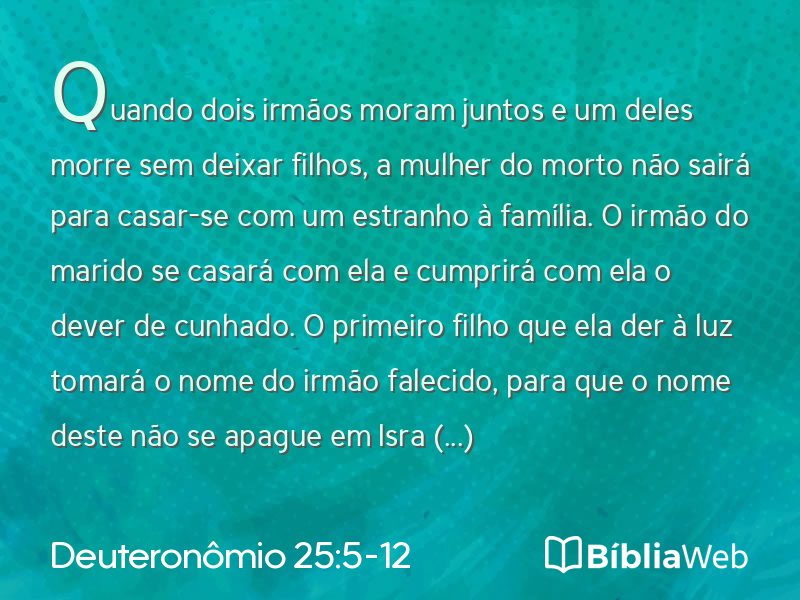 Deuteronômio 25:5-12 em imagem para compartilhar