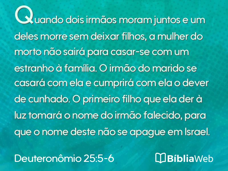 Deuteronômio 25:5-6 em imagem para compartilhar