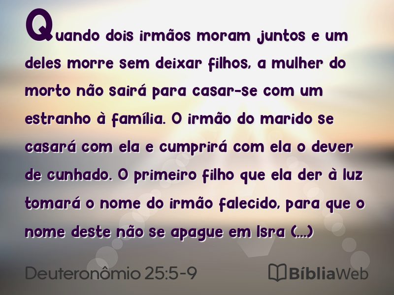 Deuteronômio 25:5-9 em imagem para compartilhar
