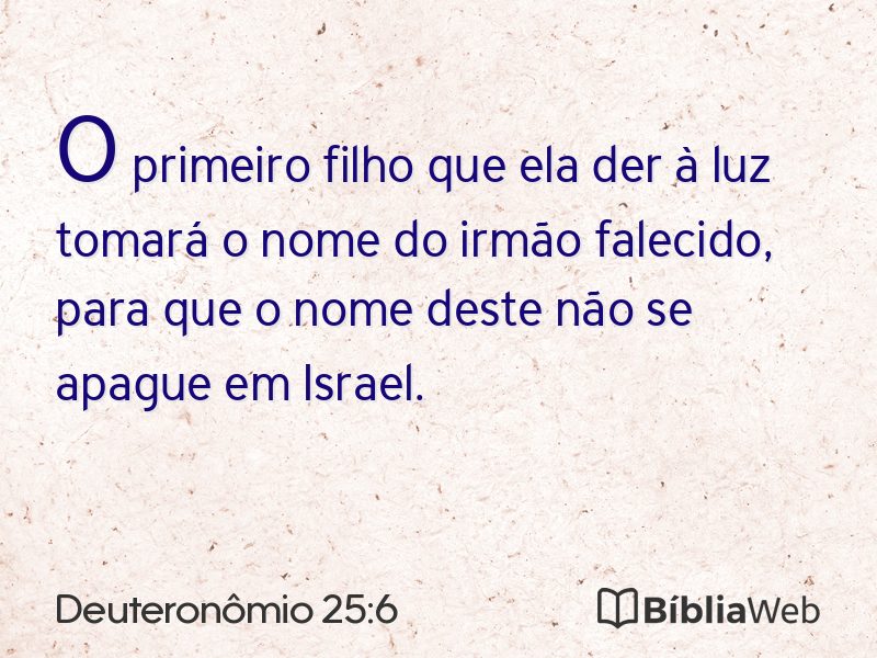 Deuteronômio 25:6 em imagem para compartilhar