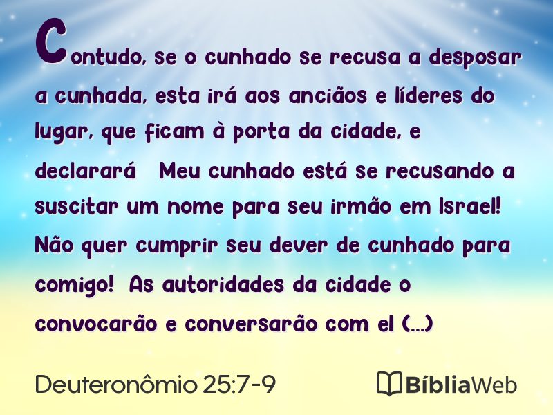 Deuteronômio 25:7-9 em imagem para compartilhar