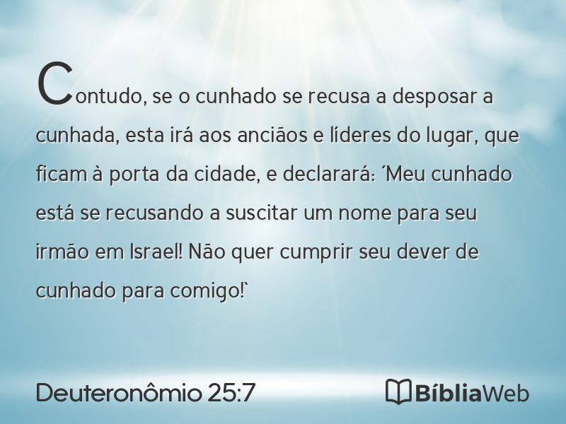 Deuteronômio 25:7 em imagem para compartilhar