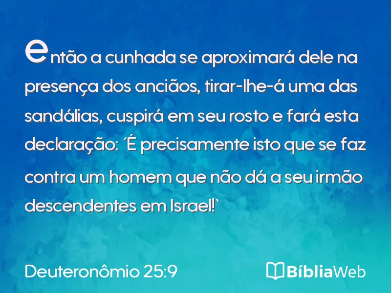 Deuteronômio 25:9 em imagem para compartilhar