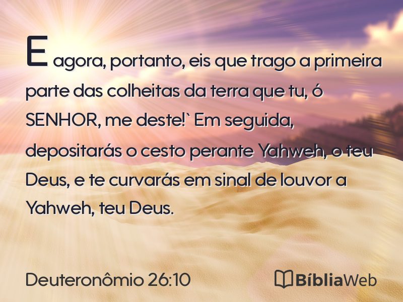 Deuteronômio 26:10 em imagem para compartilhar