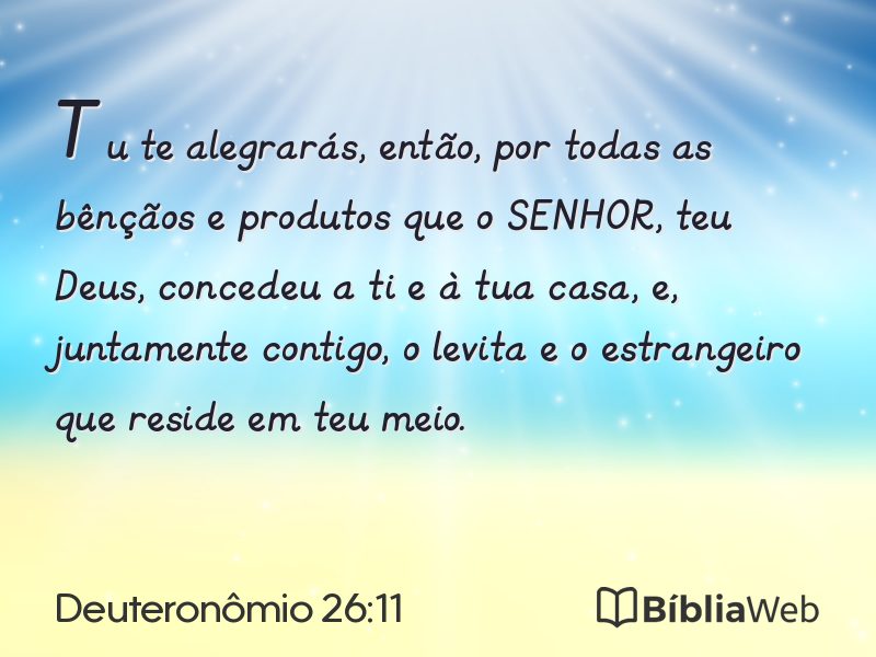 Deuteronômio 26:11 em imagem para compartilhar