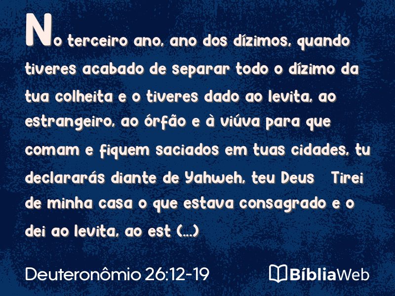 Deuteronômio 26:12-19 em imagem para compartilhar