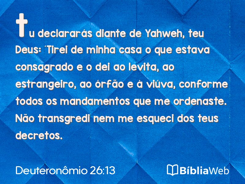 Deuteronômio 26:13 em imagem para compartilhar