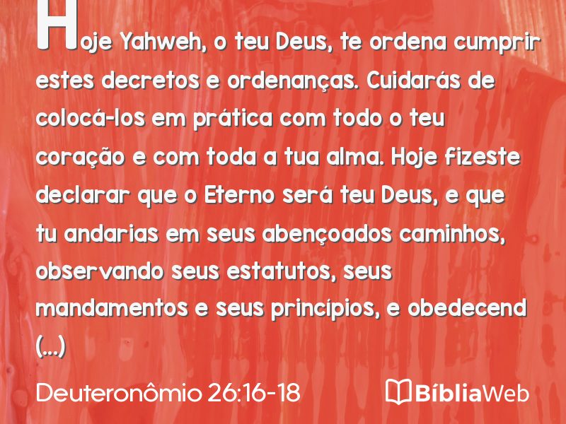 Deuteronômio 26:16-18 em imagem para compartilhar