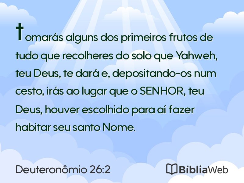 Deuteronômio 26:2 em imagem para compartilhar