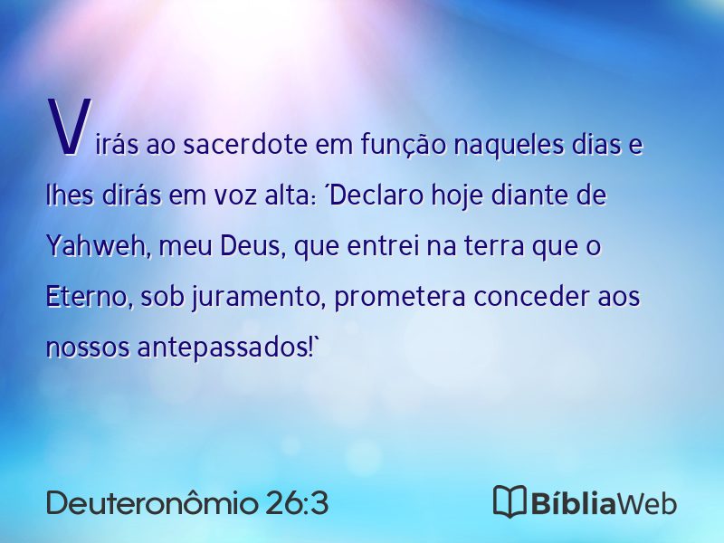 Deuteronômio 26:3 em imagem para compartilhar