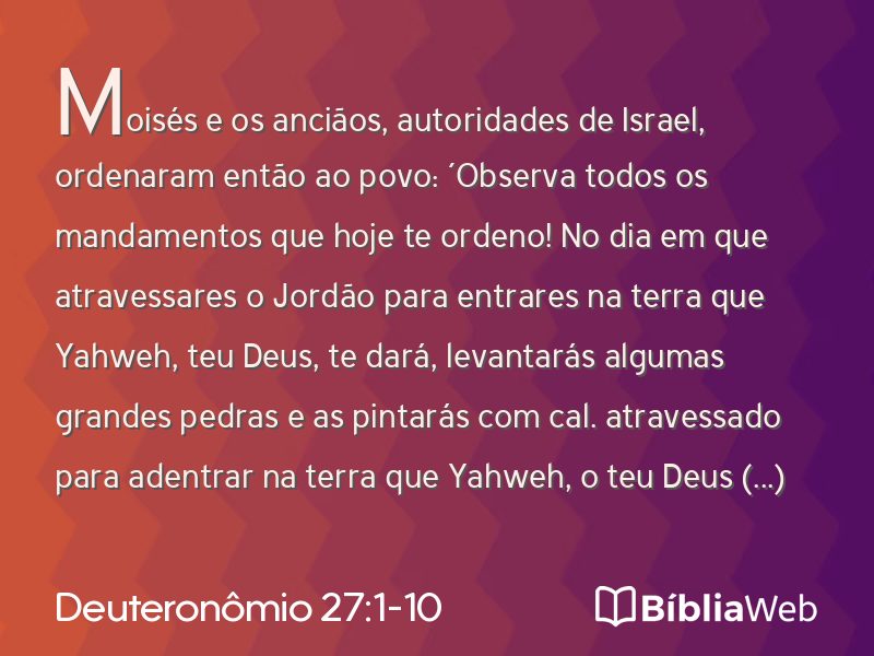 Deuteronômio 27:1-10 em imagem para compartilhar