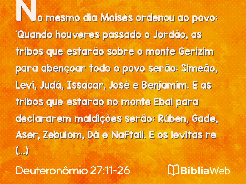 Deuteronômio 27:11-26 em imagem para compartilhar