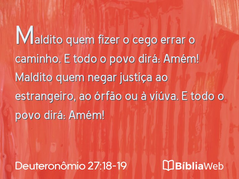 Deuteronômio 27:18-19 em imagem para compartilhar