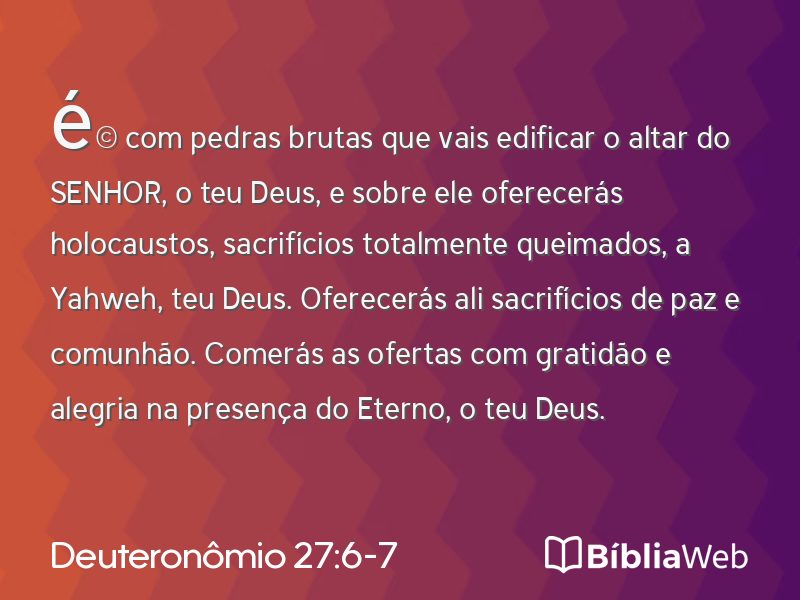 Deuteronômio 27:6-7 em imagem para compartilhar