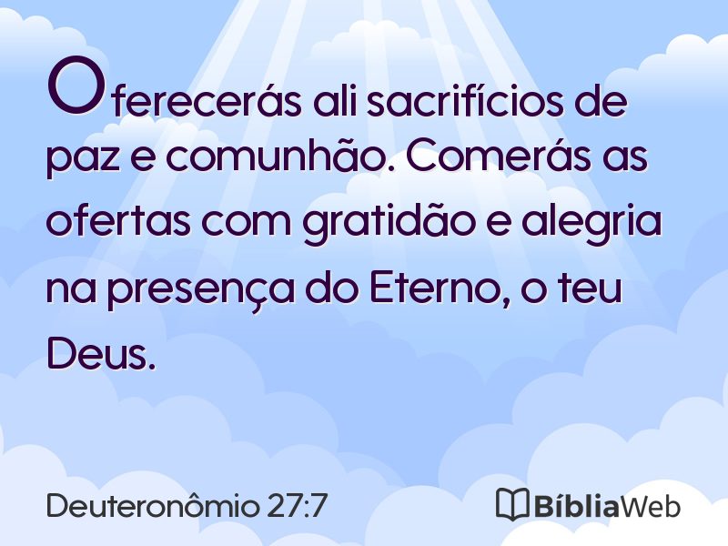 Deuteronômio 27:7 em imagem para compartilhar