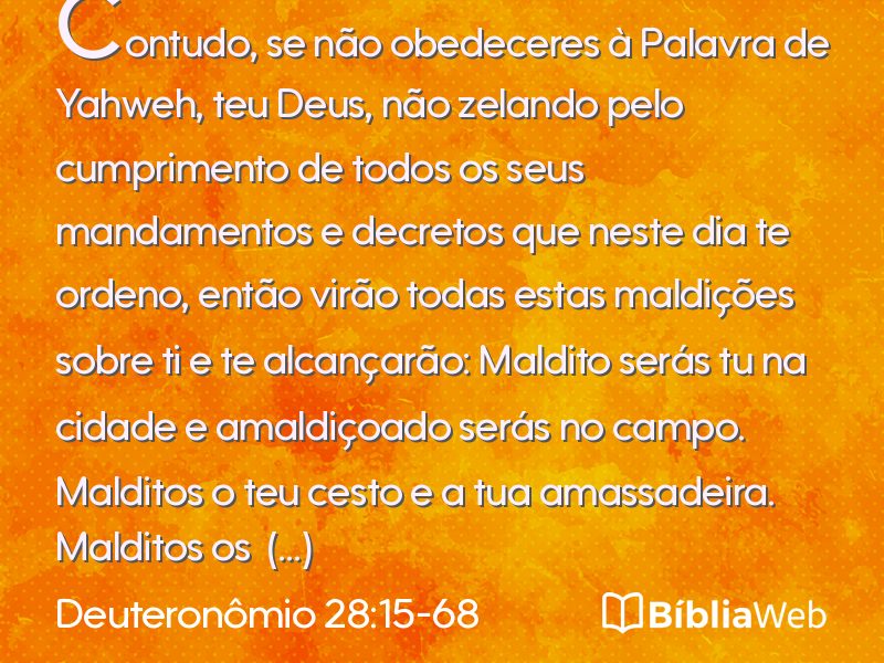 Deuteronômio 28:15-68 em imagem para compartilhar