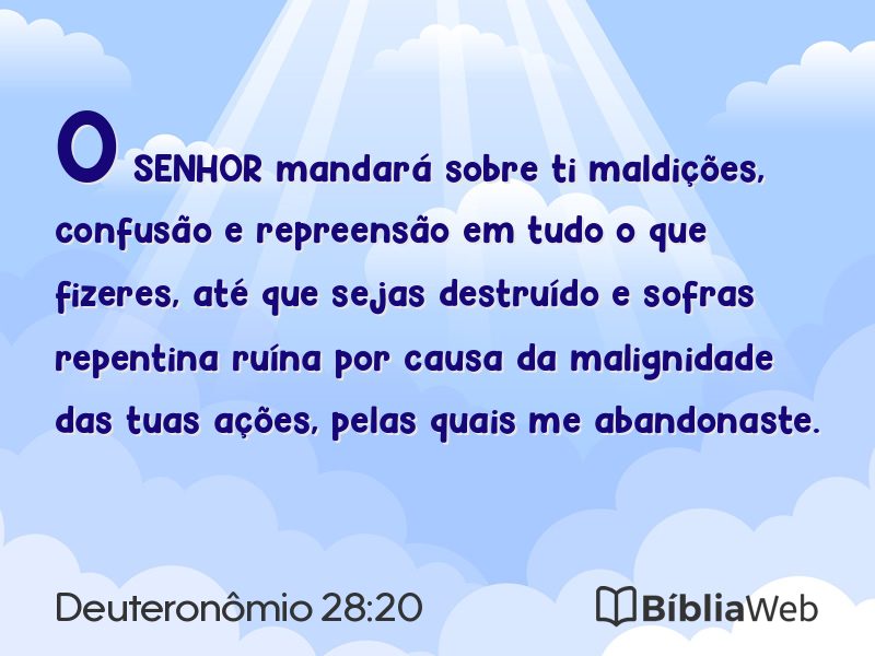 Deuteronômio 28:20 em imagem para compartilhar