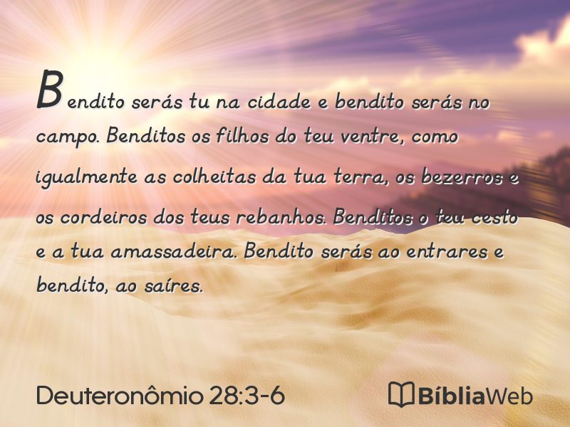 Deuteronômio 28:3-6 em imagem para compartilhar