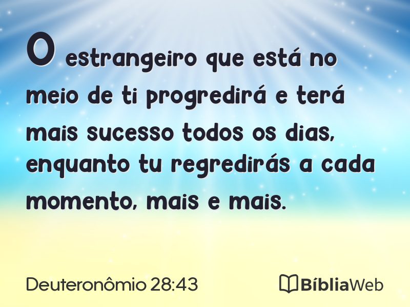 Deuteronômio 28:43 em imagem para compartilhar