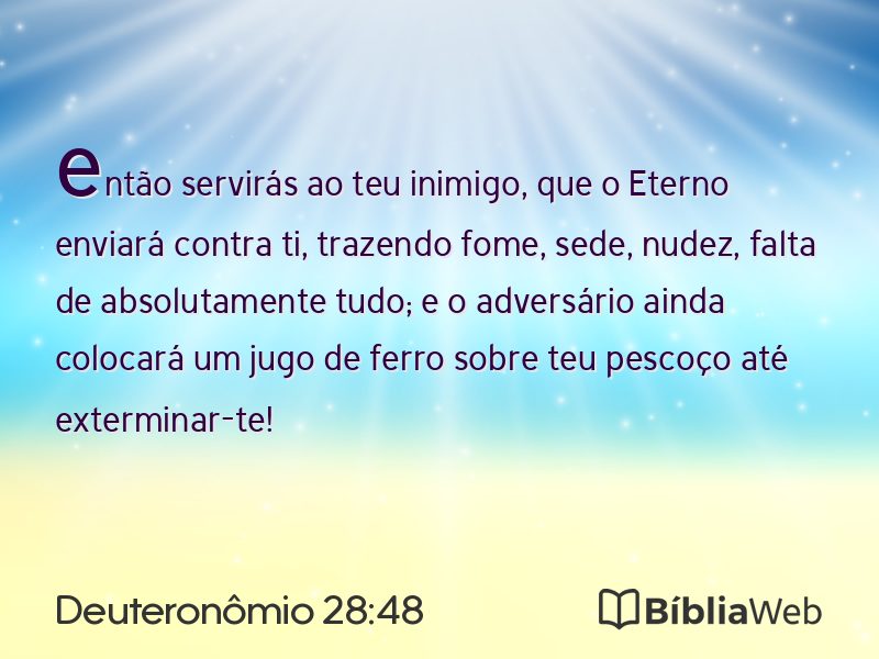Deuteronômio 28:48 em imagem para compartilhar