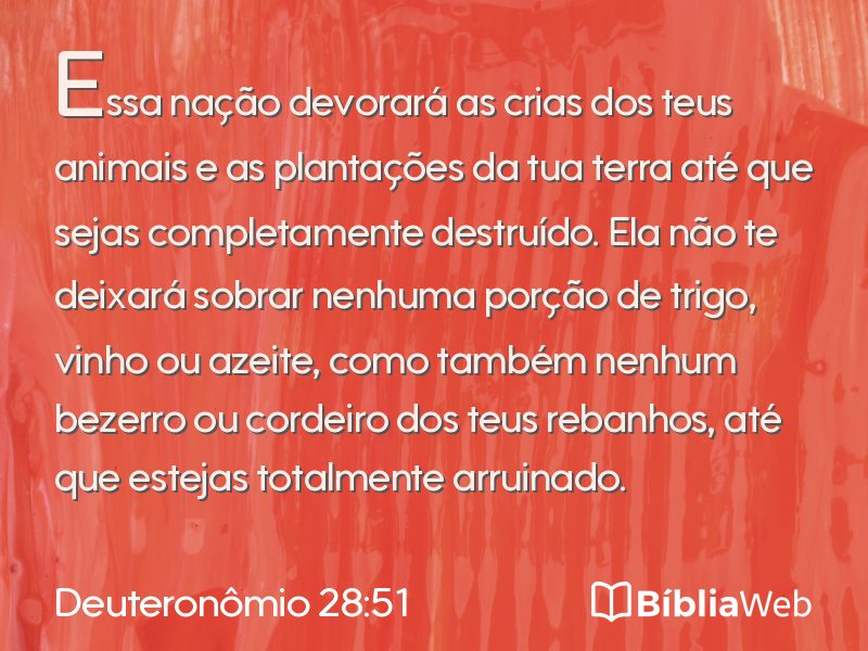 Deuteronômio 28:51 em imagem para compartilhar