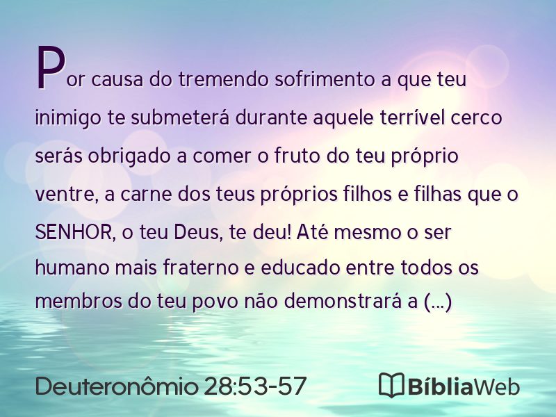 Deuteronômio 28:53-57 em imagem para compartilhar