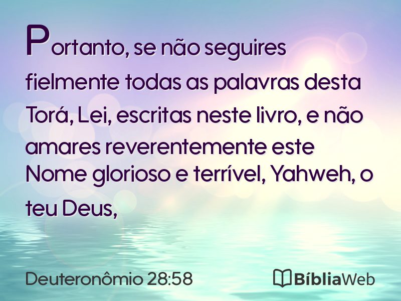 Deuteronômio 28:58 em imagem para compartilhar