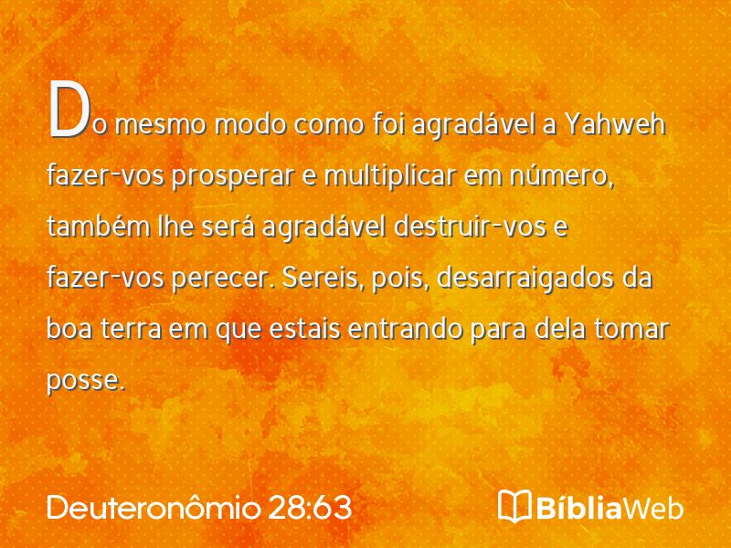 Deuteronômio 28:63 em imagem para compartilhar