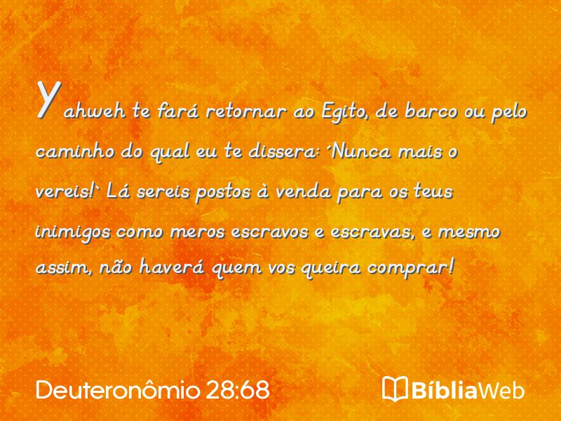 Deuteronômio 28:68 em imagem para compartilhar