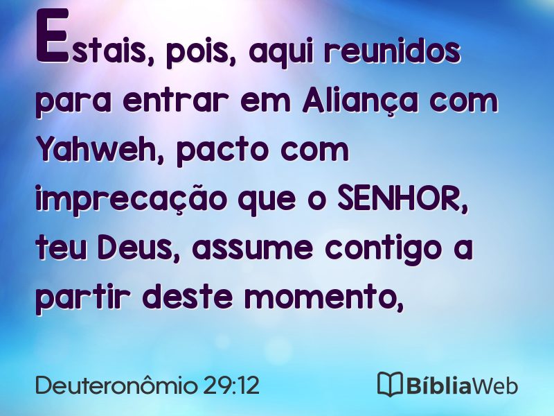 Deuteronômio 29:12 em imagem para compartilhar