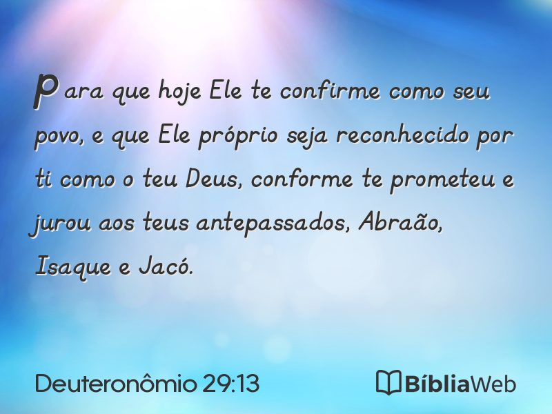 Deuteronômio 29:13 em imagem para compartilhar