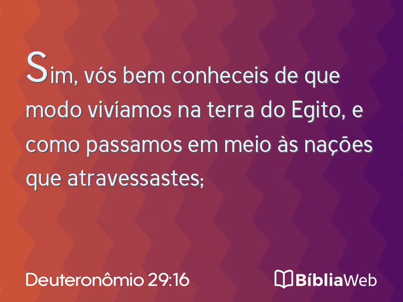 Deuteronômio 29:16 em imagem para compartilhar