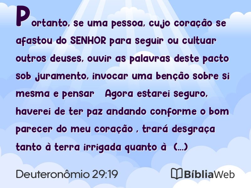 Deuteronômio 29:19 em imagem para compartilhar
