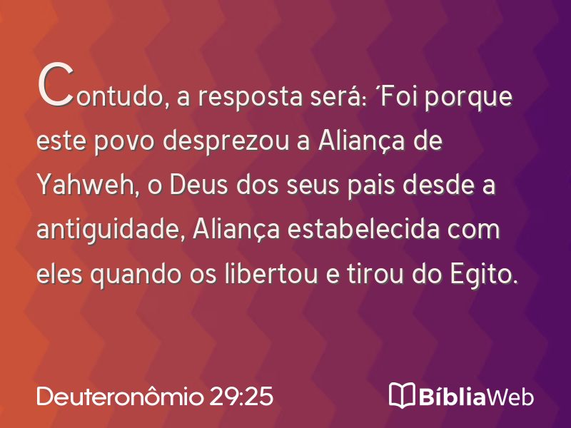 Deuteronômio 29:25 em imagem para compartilhar