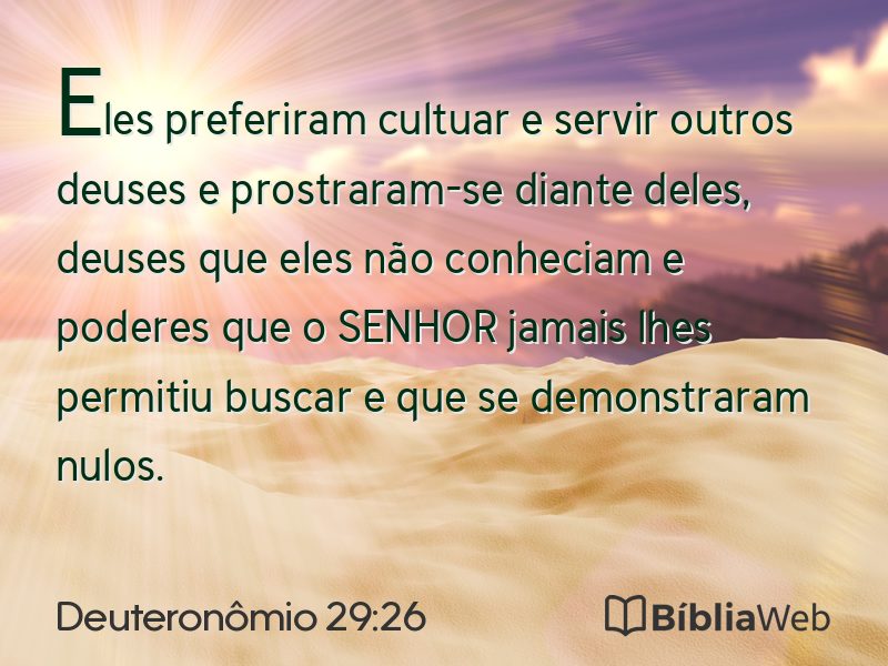 Deuteronômio 29:26 em imagem para compartilhar