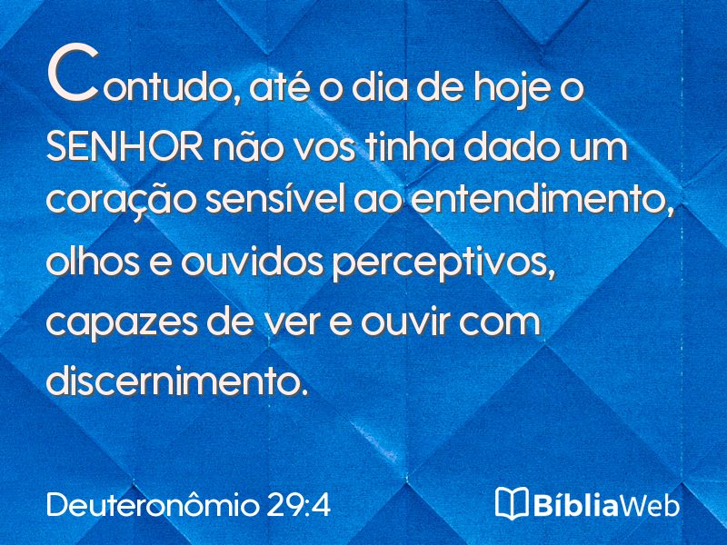 Deuteronômio 29:4 em imagem para compartilhar