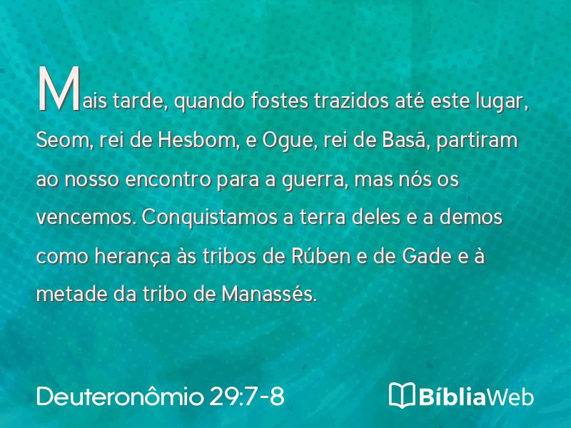 Deuteronômio 29:7-8 em imagem para compartilhar
