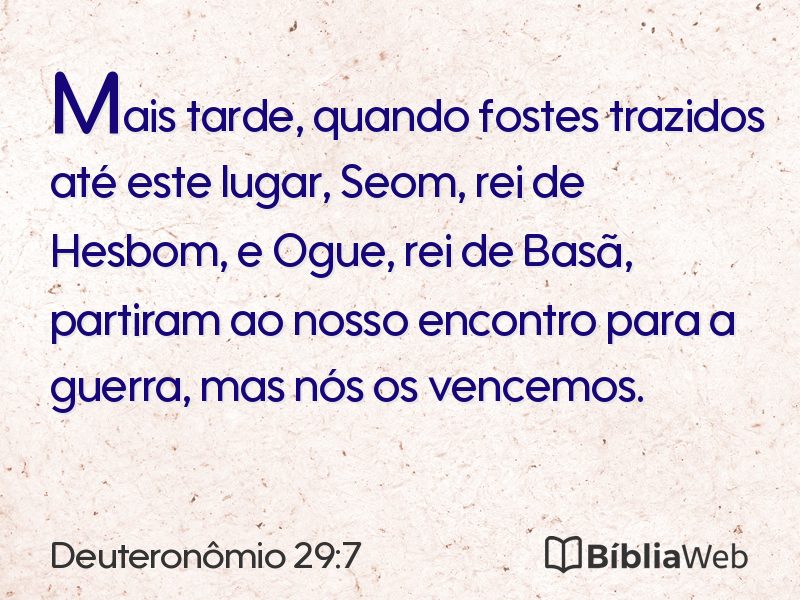 Deuteronômio 29:7 em imagem para compartilhar