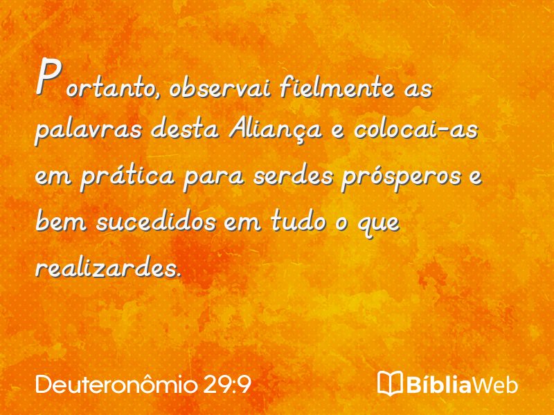 Deuteronômio 29:9 em imagem para compartilhar