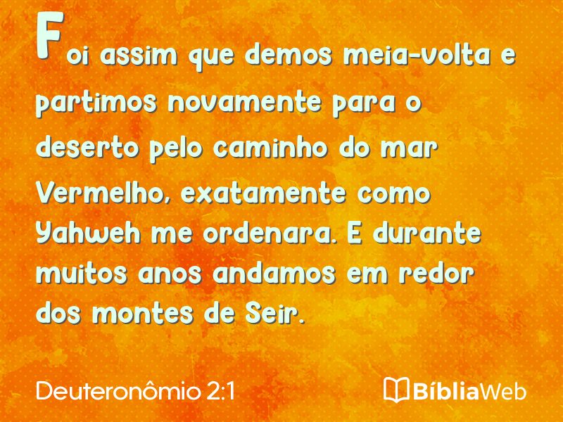 Deuteronômio 2:1 em imagem para compartilhar